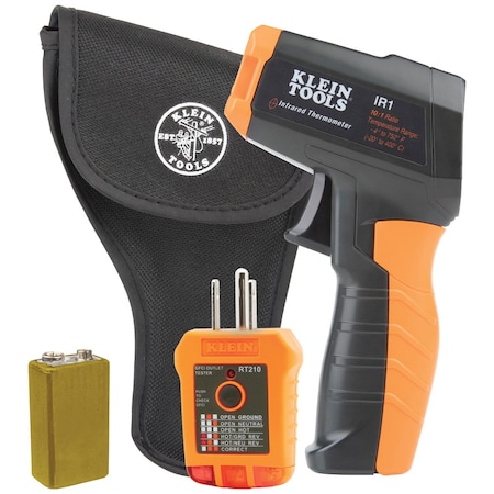 Infrared Thermometer With GFCI Receptacle Tester